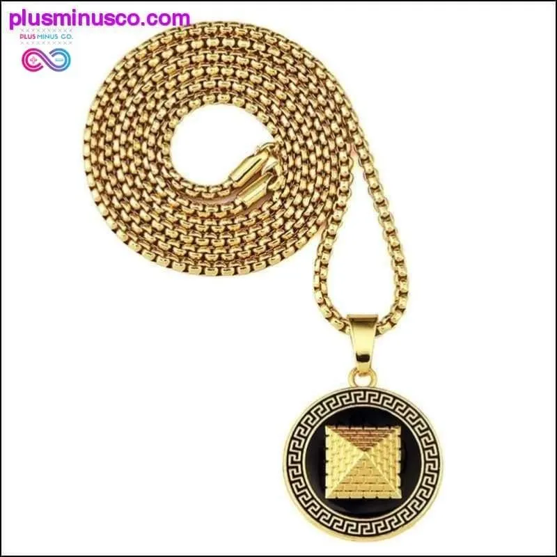 18k Real Gold Plated Ancient Egypt Pyramid Necklace