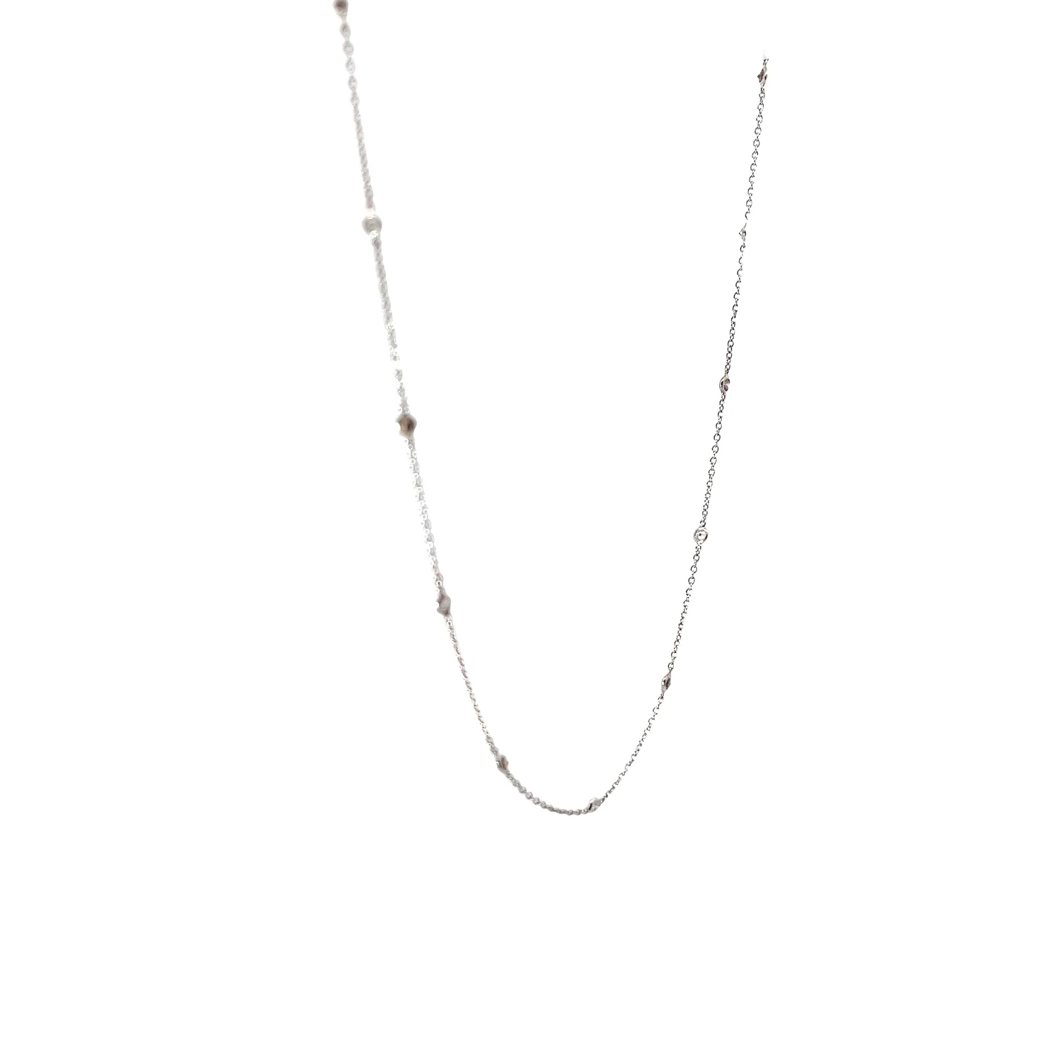 18k White Gold .25ct Chocolate Round Diamond and .25ct G Si1 Round Diamond  Diamonds By the Yard Necklace