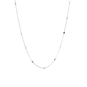 18k White Gold .25ct Chocolate Round Diamond and .25ct G Si1 Round Diamond  Diamonds By the Yard Necklace