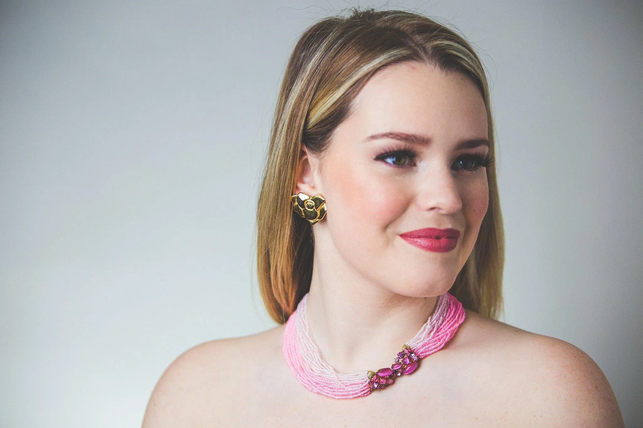 1960's Ombre Multi Strand Torsade Necklace by Valjean