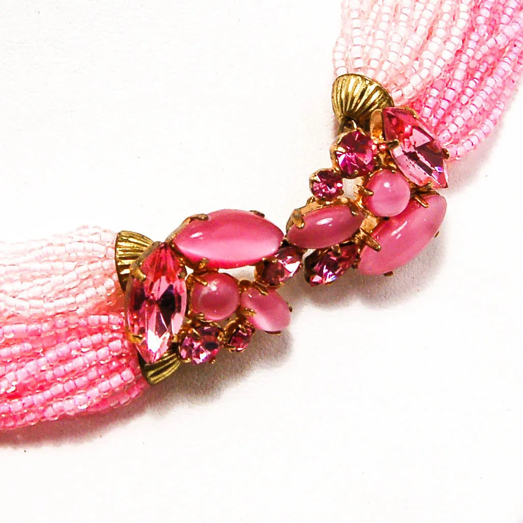 1960's Ombre Multi Strand Torsade Necklace by Valjean