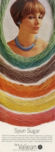 1960's Ombre Multi Strand Torsade Necklace by Valjean