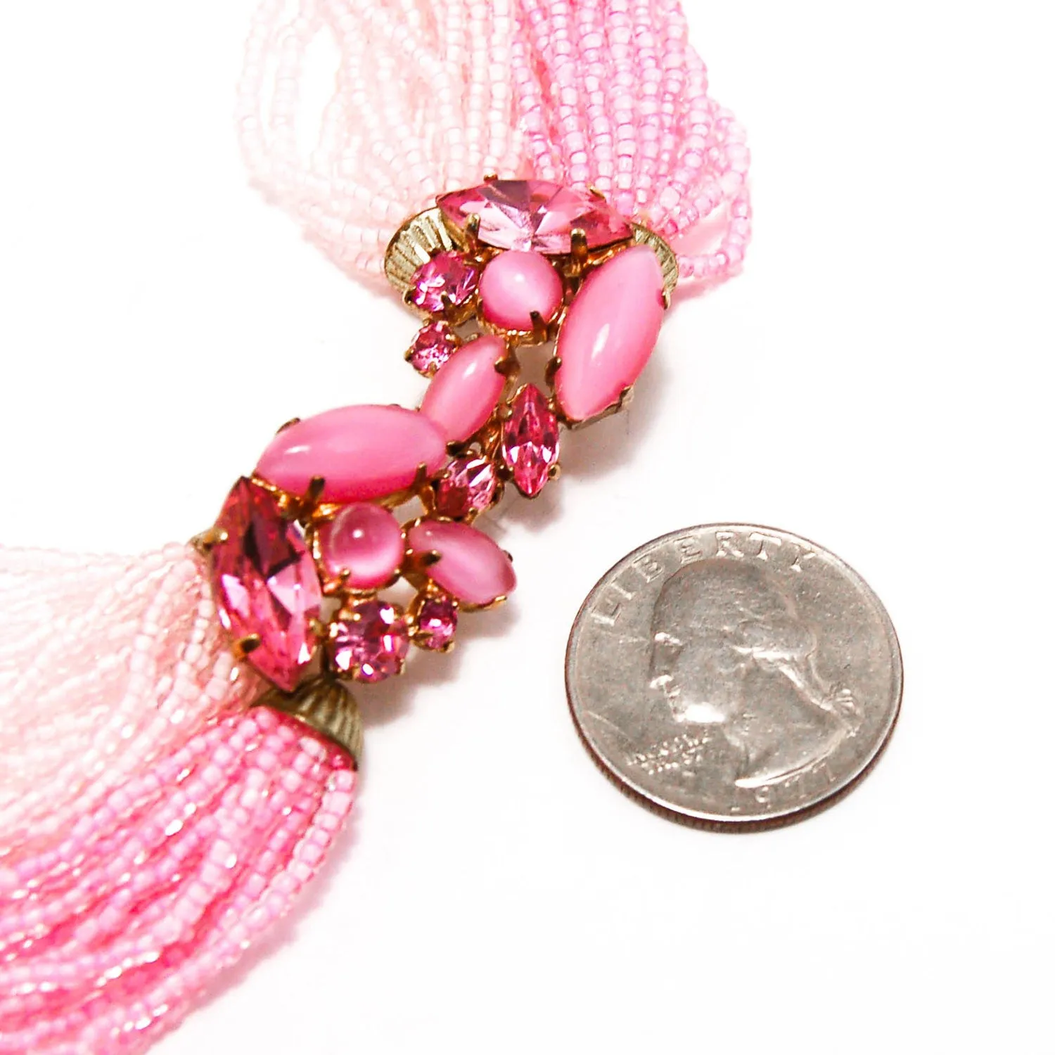 1960's Ombre Multi Strand Torsade Necklace by Valjean