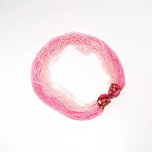 1960's Ombre Multi Strand Torsade Necklace by Valjean