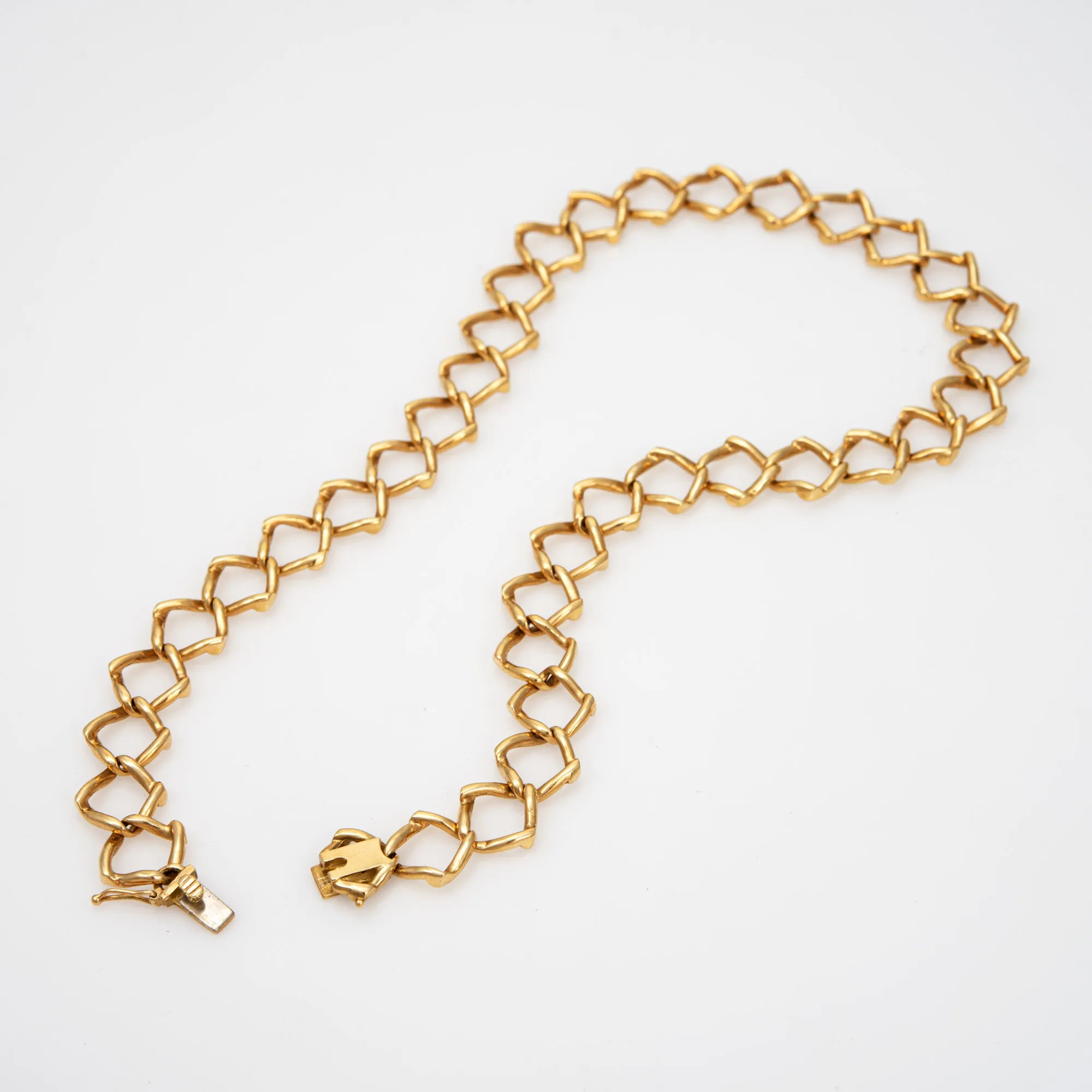 1981 Tiffany & Co Necklace Paloma Picasso Vintage Triangle Link 18k Gold 15"