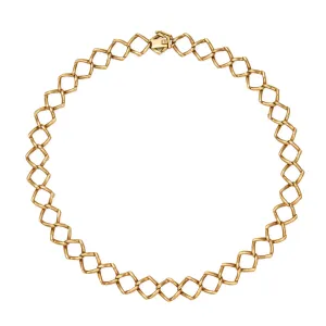 1981 Tiffany & Co Necklace Paloma Picasso Vintage Triangle Link 18k Gold 15"