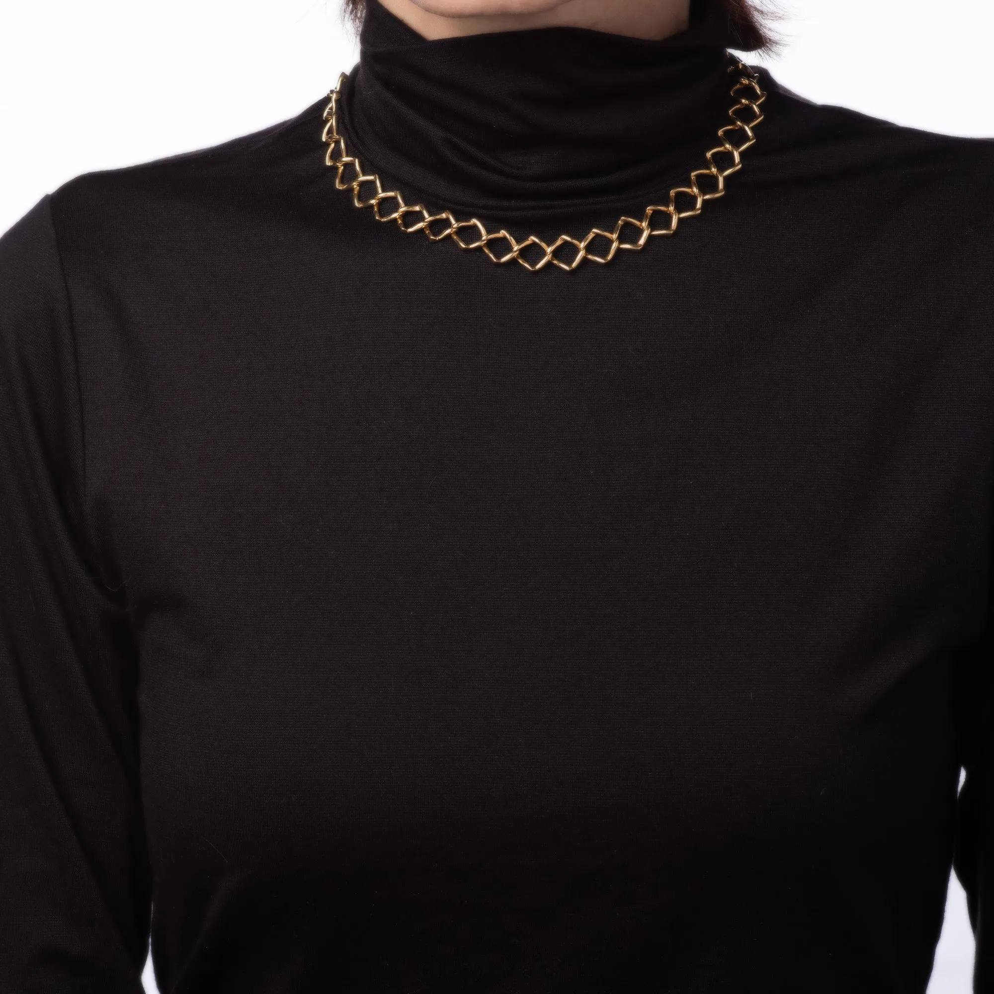 1981 Tiffany & Co Necklace Paloma Picasso Vintage Triangle Link 18k Gold 15"