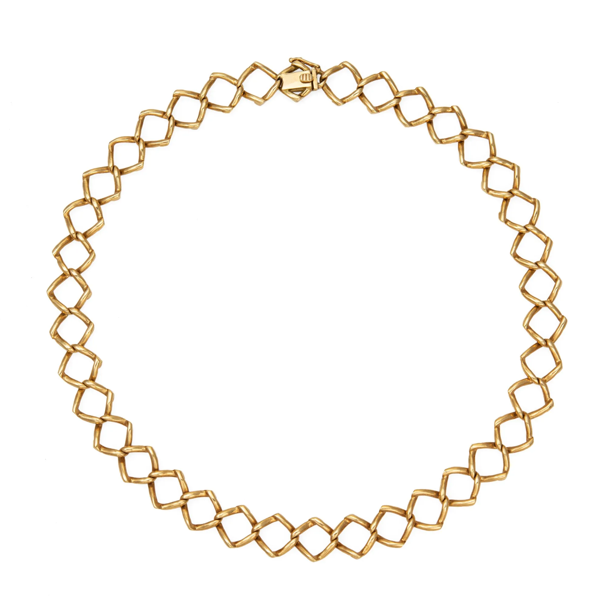 1981 Tiffany & Co Necklace Paloma Picasso Vintage Triangle Link 18k Gold 15"