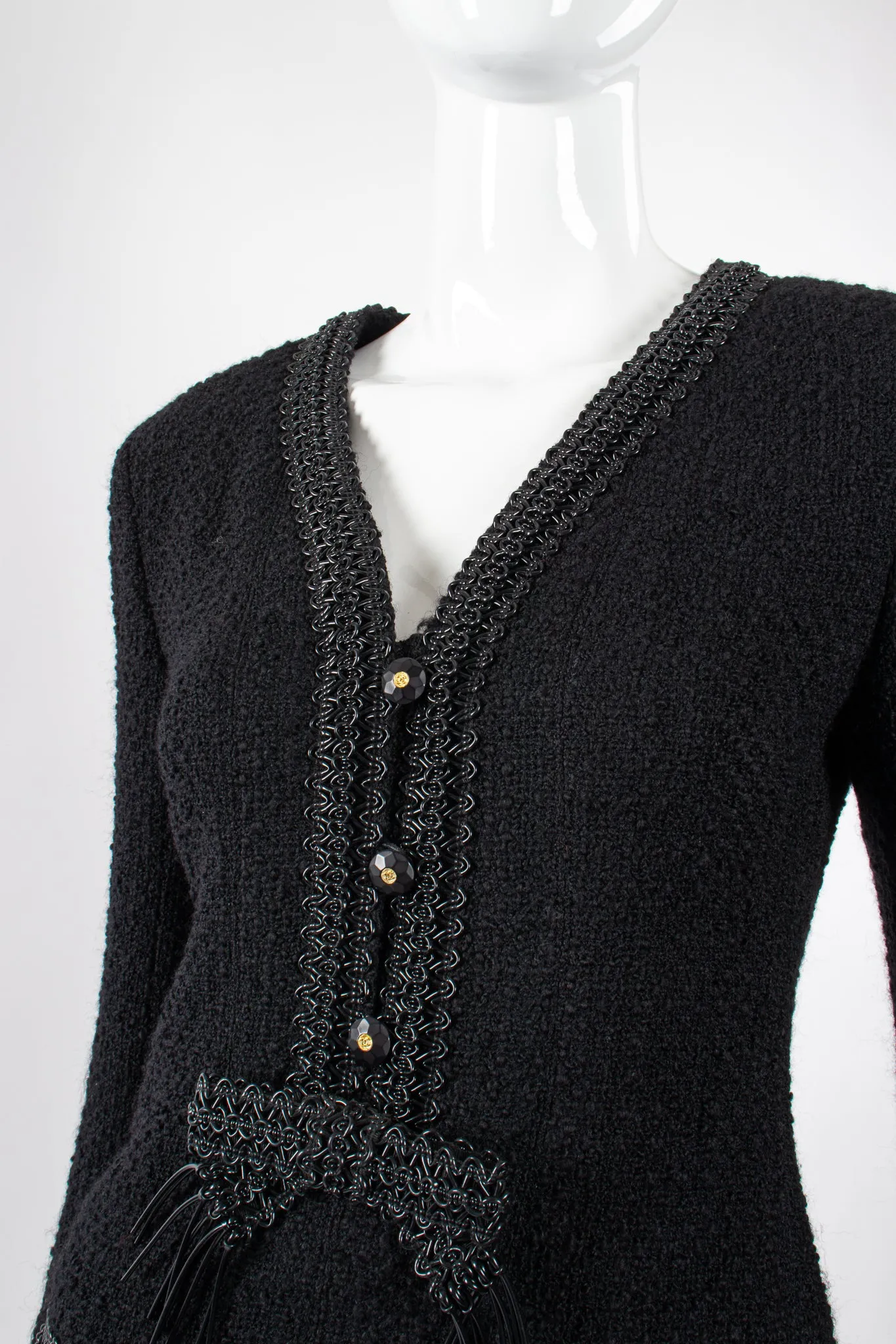 1994 S/S Jelly Bow Bouclé Tweed Jacket & Skirt Set
