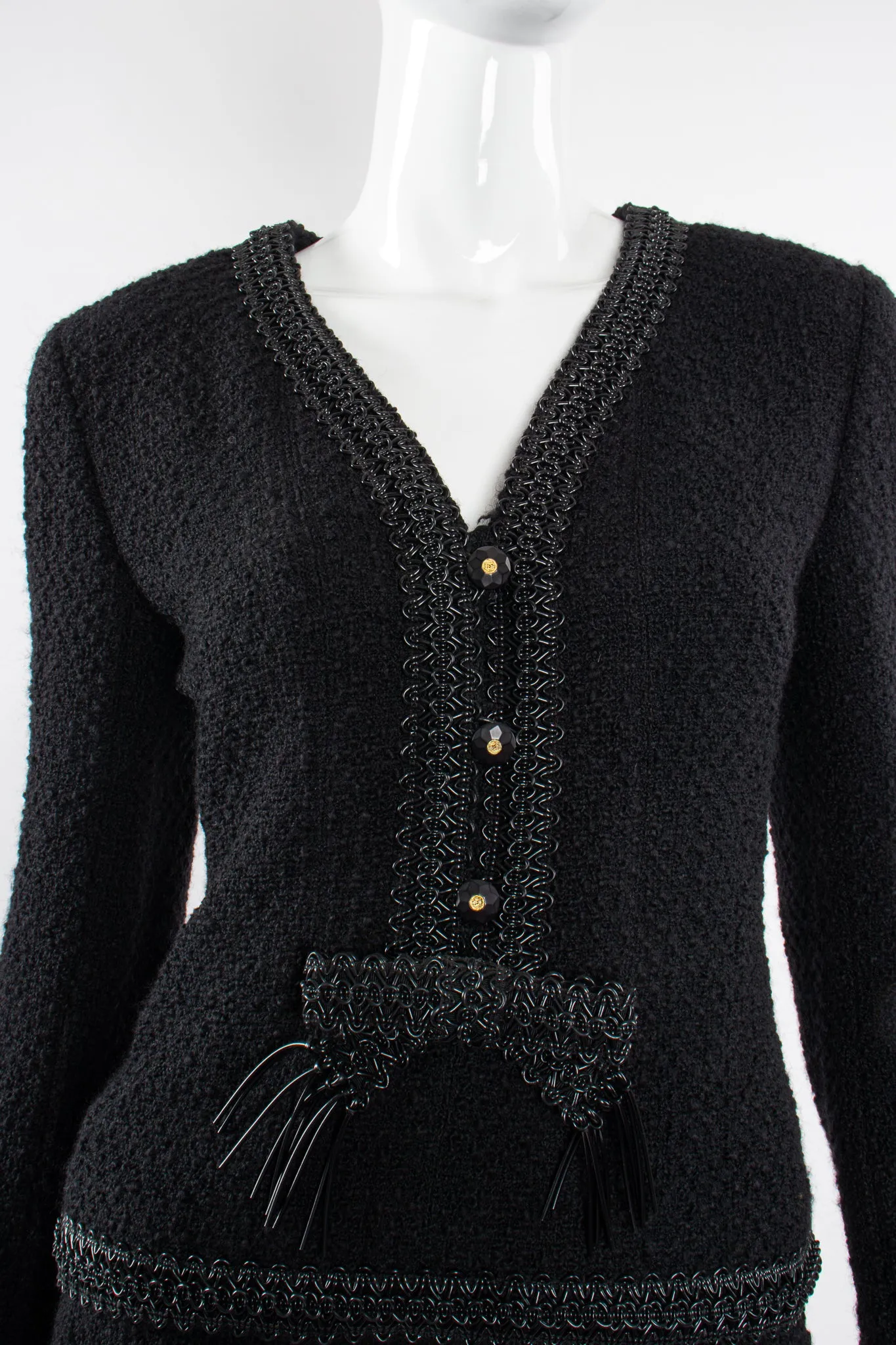 1994 S/S Jelly Bow Bouclé Tweed Jacket & Skirt Set