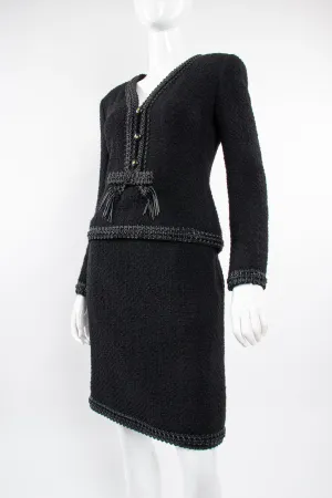 1994 S/S Jelly Bow Bouclé Tweed Jacket & Skirt Set