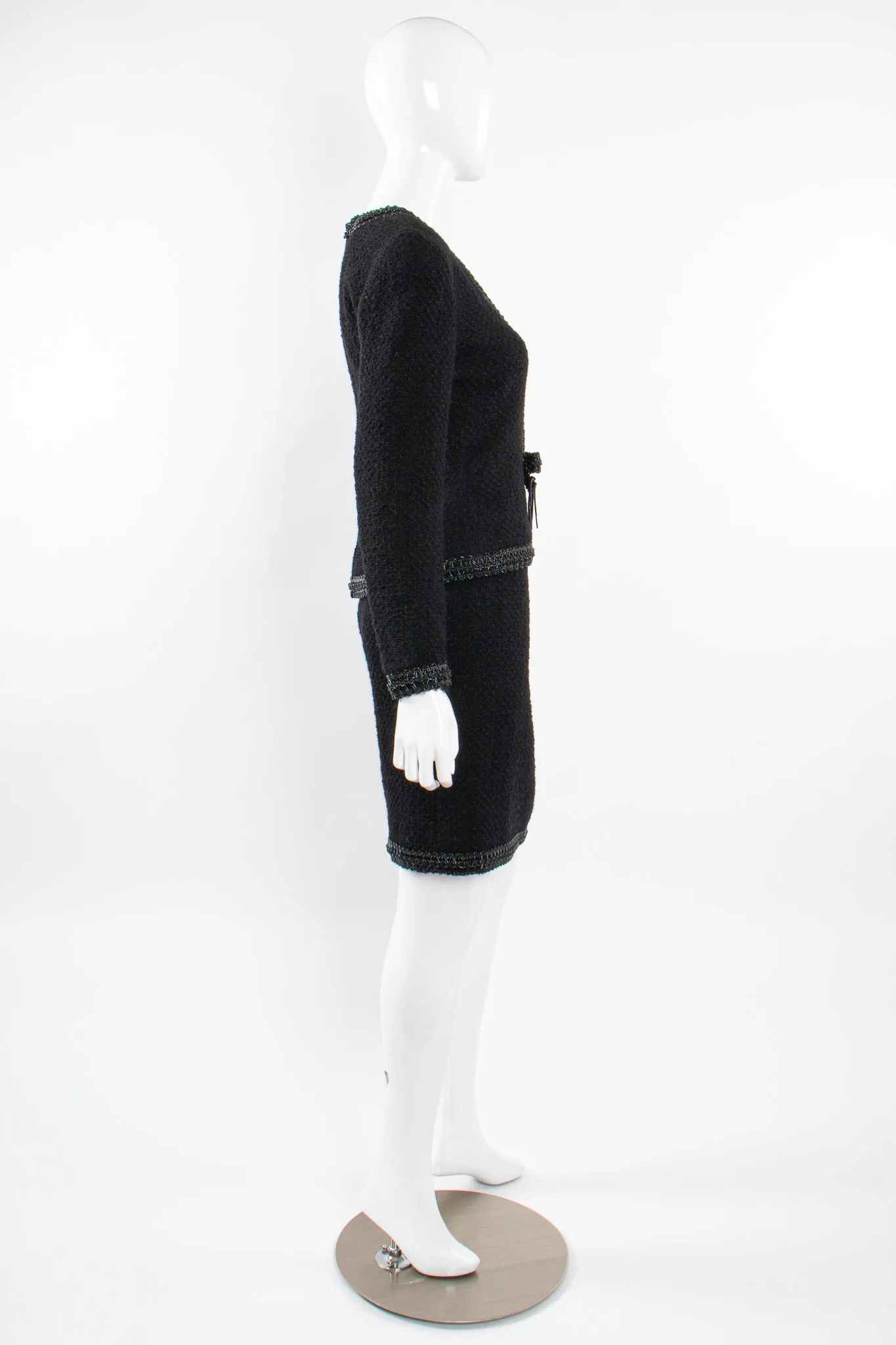 1994 S/S Jelly Bow Bouclé Tweed Jacket & Skirt Set