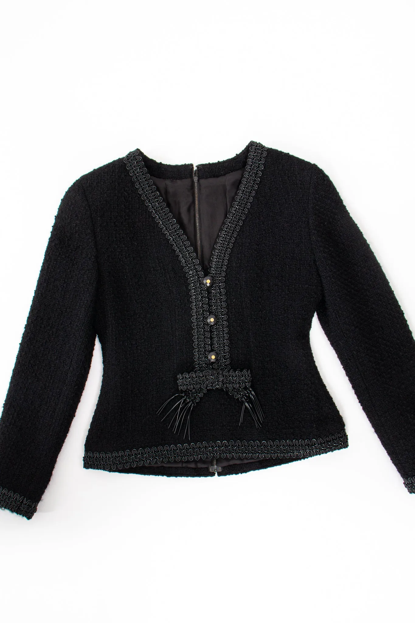 1994 S/S Jelly Bow Bouclé Tweed Jacket & Skirt Set