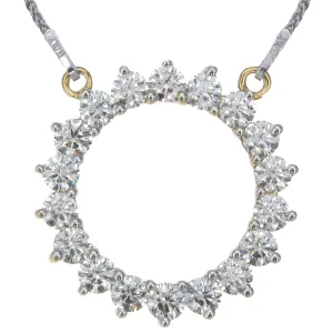 2 cttw Diamond Circle Pendant Necklace in 14K Yellow Gold