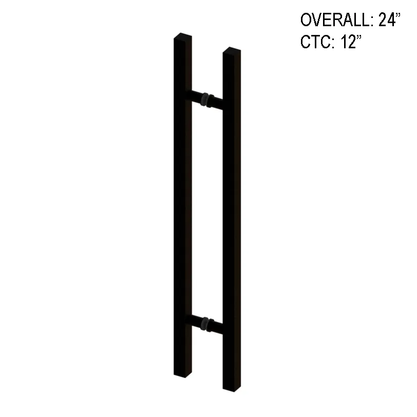 24" (12" CTC) SQR Series Square Ladder Pull Handles - Back To Back (BS, PS, MBL)