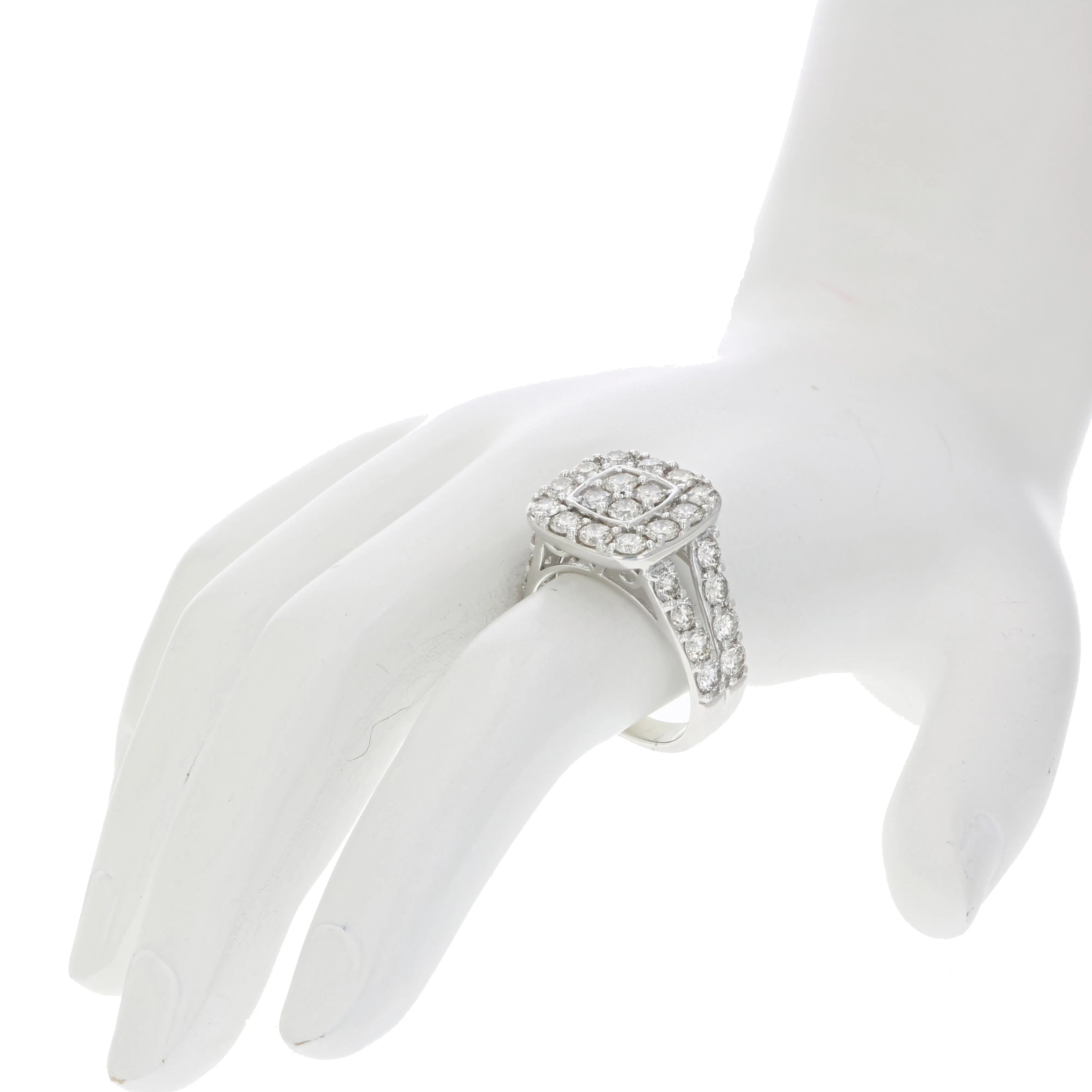 3 cttw Diamond Bridal Set in Cushion Shape in 14K White Gold