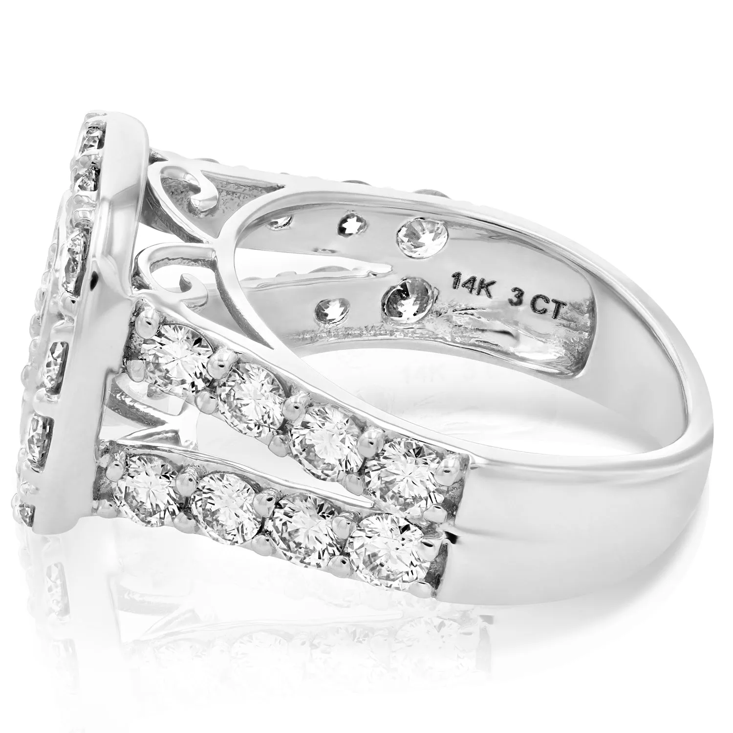 3 cttw Diamond Bridal Set in Cushion Shape in 14K White Gold