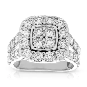3 cttw Diamond Bridal Set in Cushion Shape in 14K White Gold