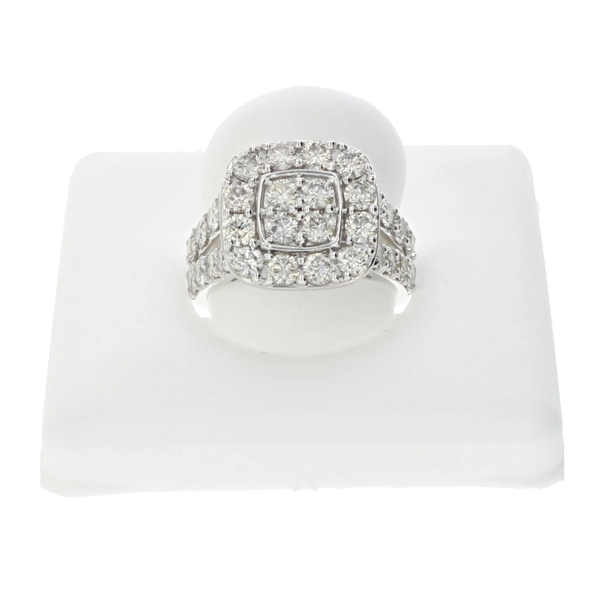 3 cttw Diamond Bridal Set in Cushion Shape in 14K White Gold