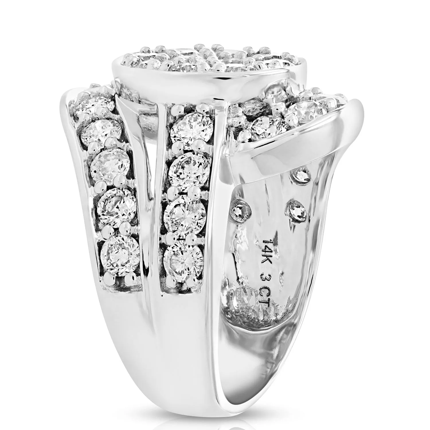 3 cttw Diamond Oval Engagement Ring in 14K White Gold