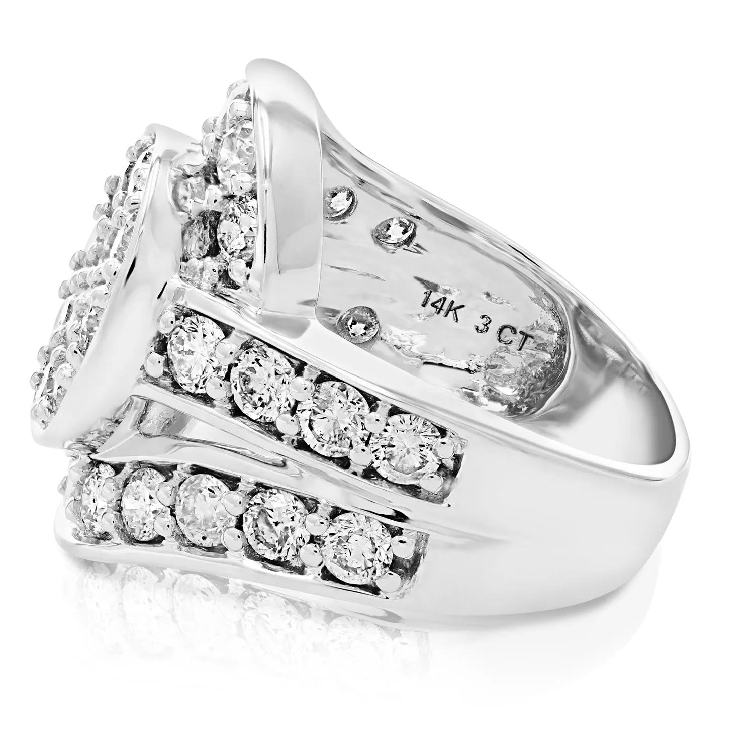 3 cttw Diamond Oval Engagement Ring in 14K White Gold
