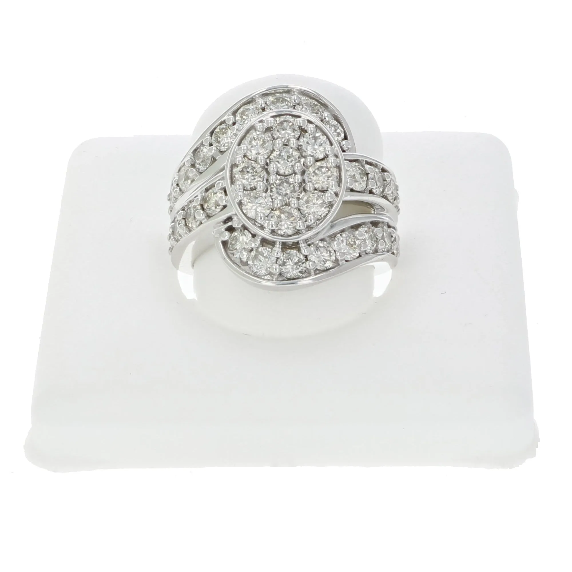 3 cttw Diamond Oval Engagement Ring in 14K White Gold