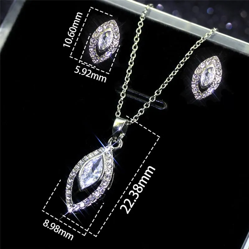 30 Pieces) Unique Eye Shaped Design Necklace and Earrings Set