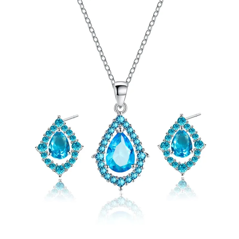 30 Pieces) Water Drop Shaped Decorative Necklace And Earrings Set