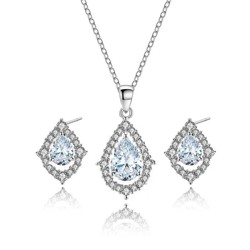 30 Pieces) Water Drop Shaped Decorative Necklace And Earrings Set