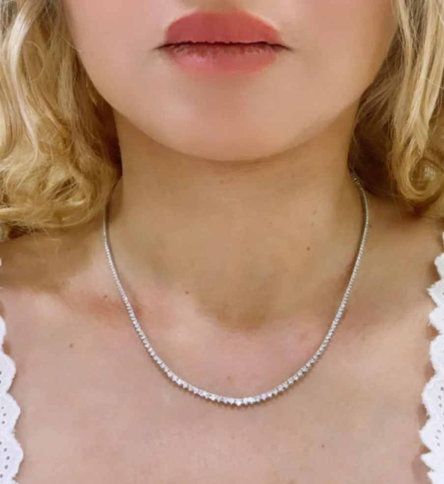 3.02ct tw Diamond Riviera Line Tennis Gradual Necklace