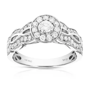 3/4 cttw Diamond Engagement Ring in 14k White Gold