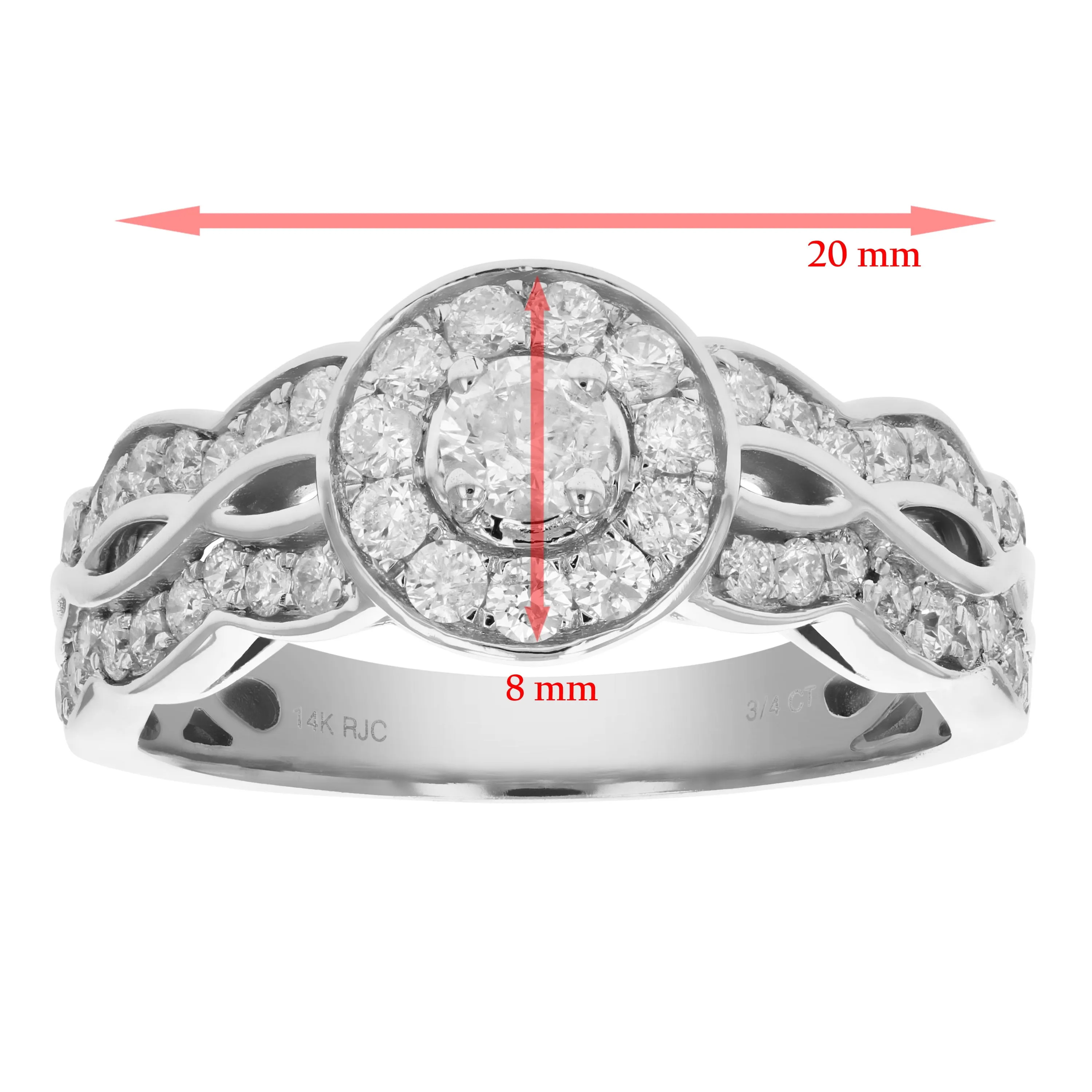 3/4 cttw Diamond Engagement Ring in 14k White Gold