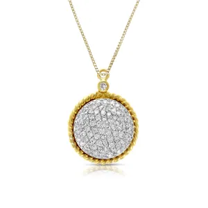 3/5 cttw Diamond Circle Composite Pendant in 14K Yellow Gold