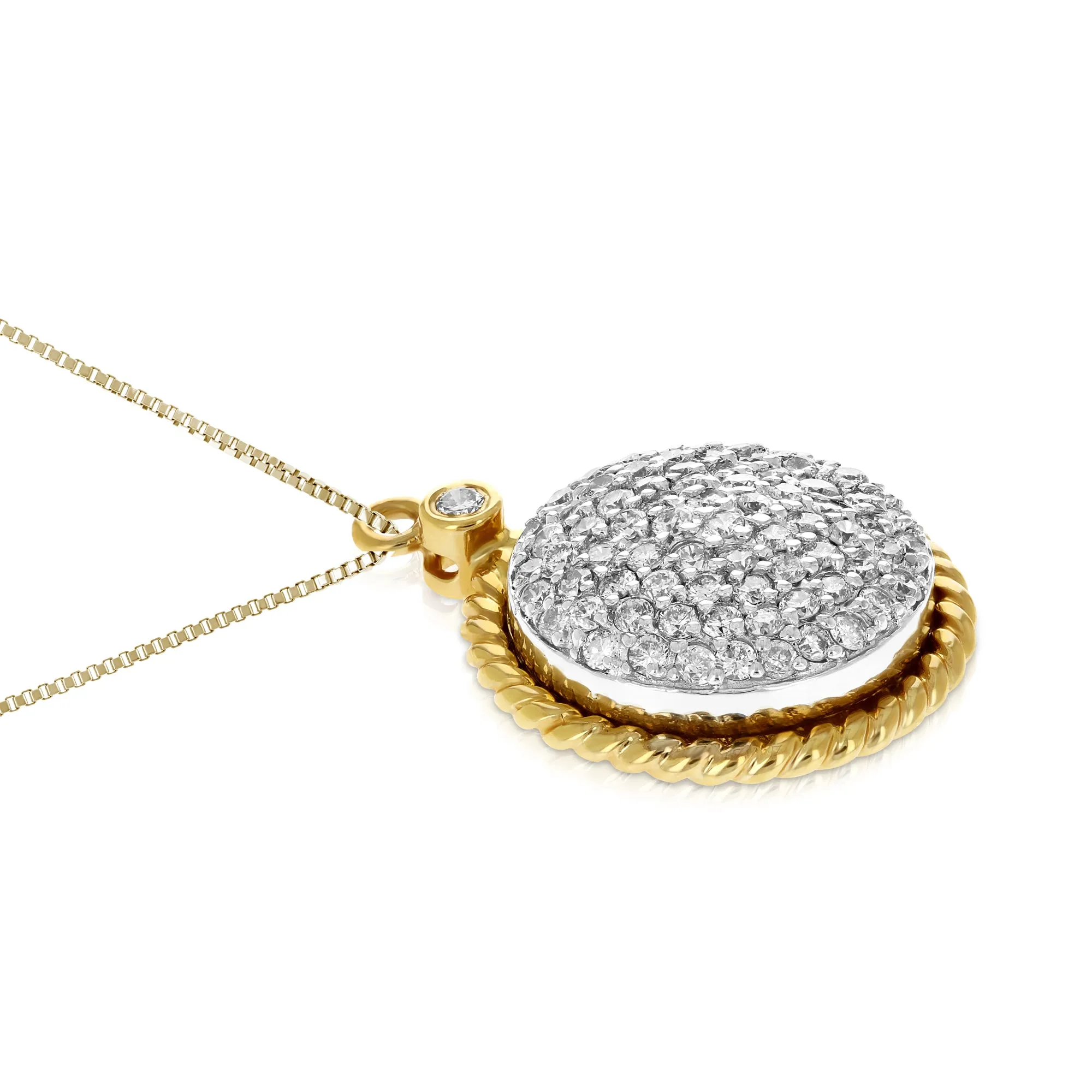 3/5 cttw Diamond Circle Composite Pendant in 14K Yellow Gold