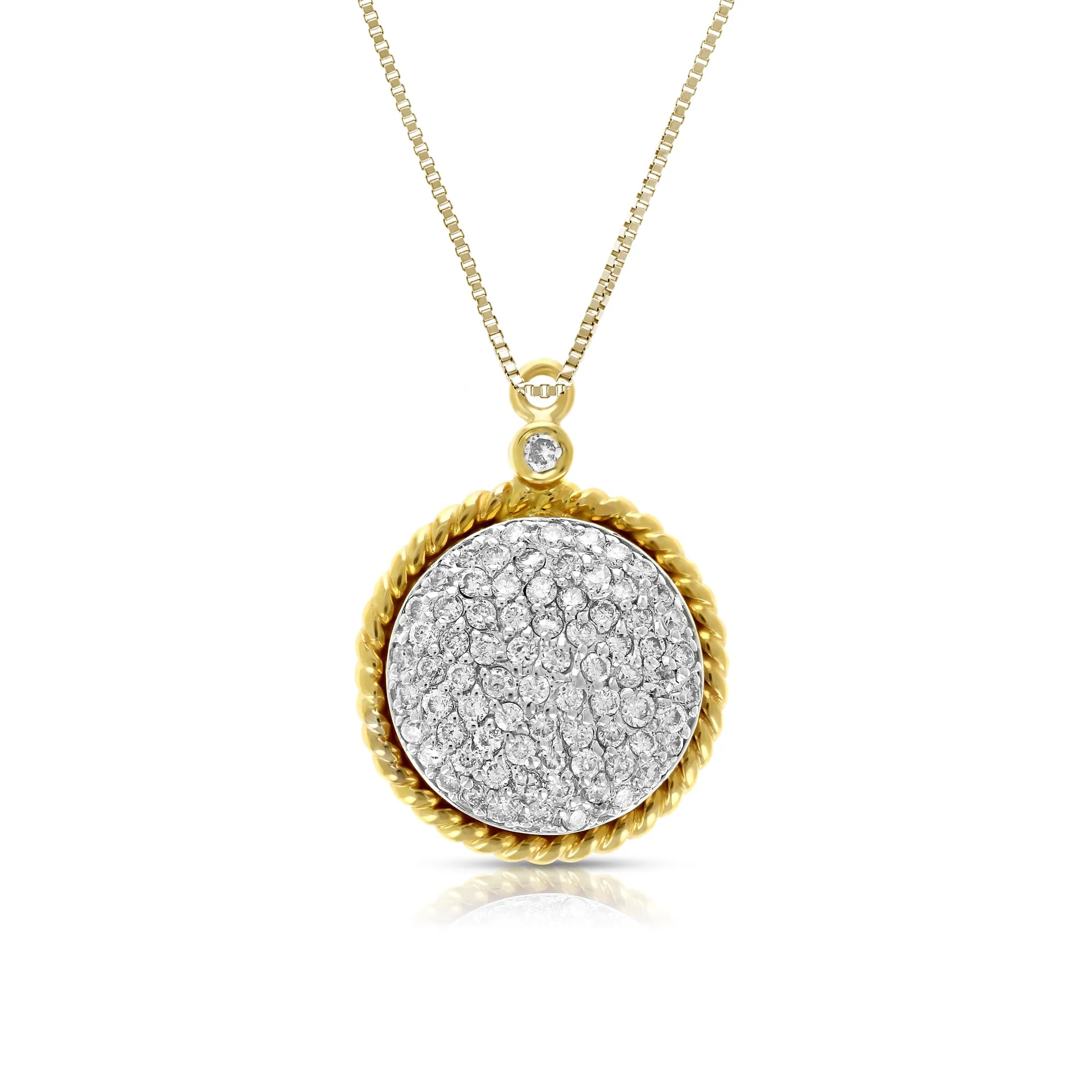 3/5 cttw Diamond Circle Composite Pendant in 14K Yellow Gold
