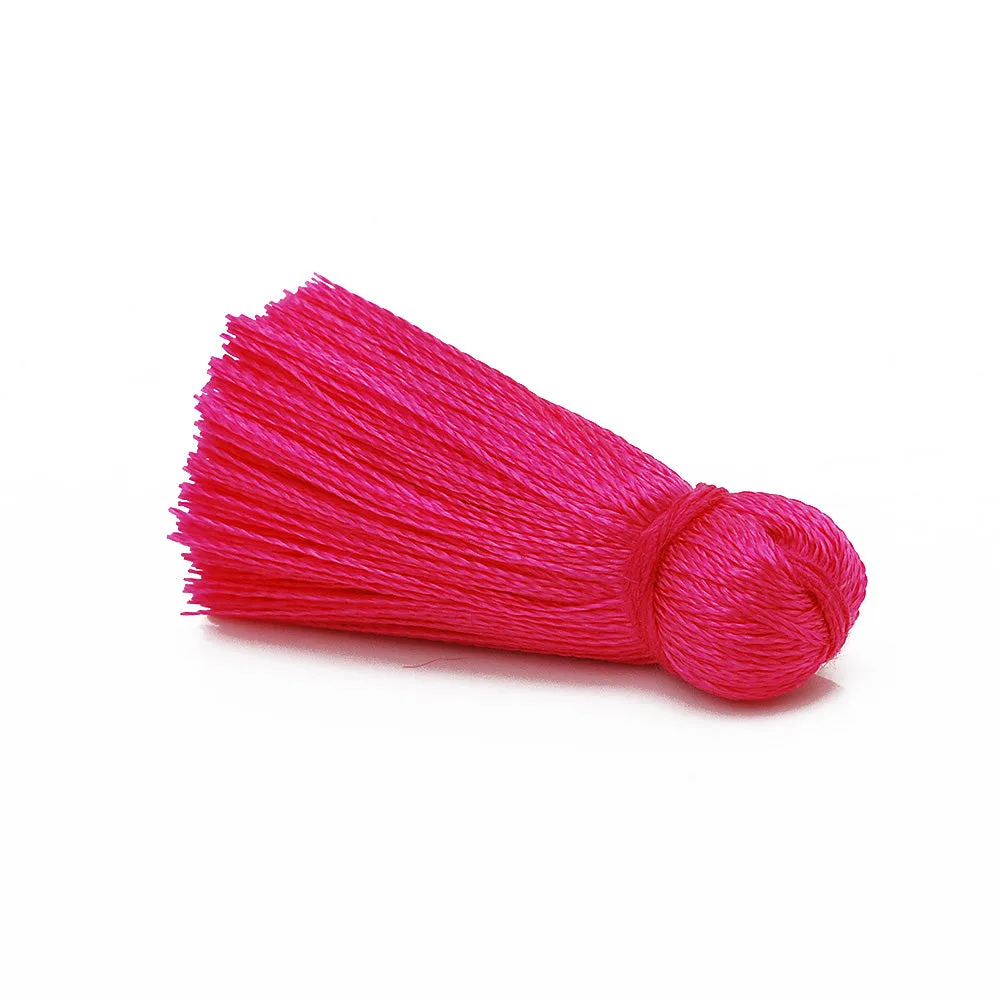 3cm Silky Tassels,Rose Red Fashion Mala Necklace Tassels, Handmade Jewelry Tassels, 20pcs/lot