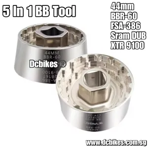 5 In 1 Bicycle Steel Chrome Solid 1/2" - 12.5mm Threaded Bottom Bracket BB Remover Tool