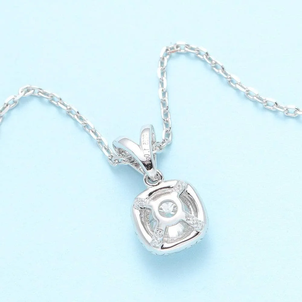 6.5mm Diamond Halo Pedant Necklace