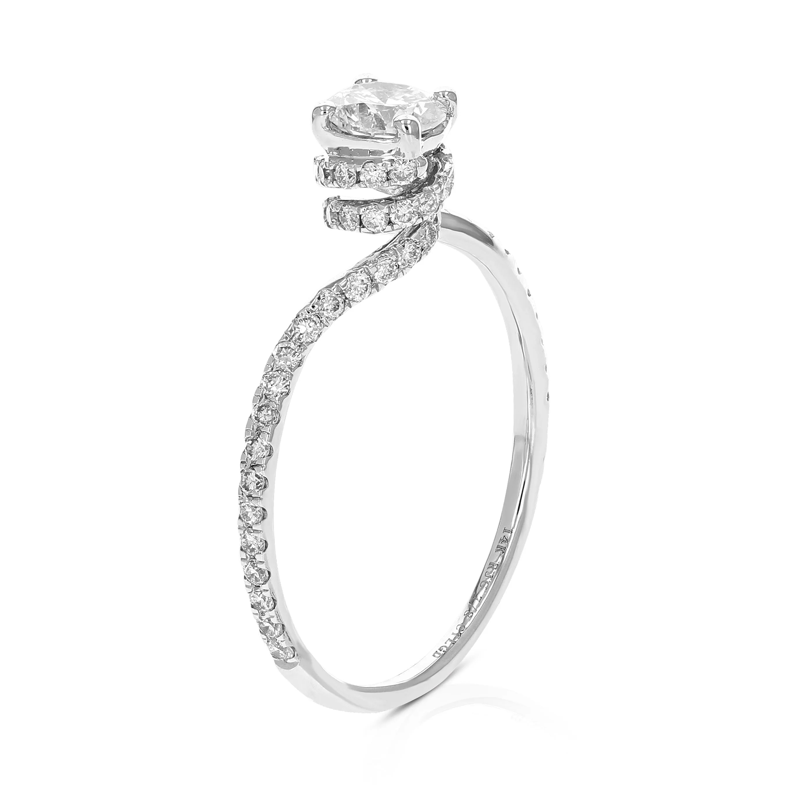 7/8 cttw Classic Lab Grown Diamond Engagement Ring 14K White Gold