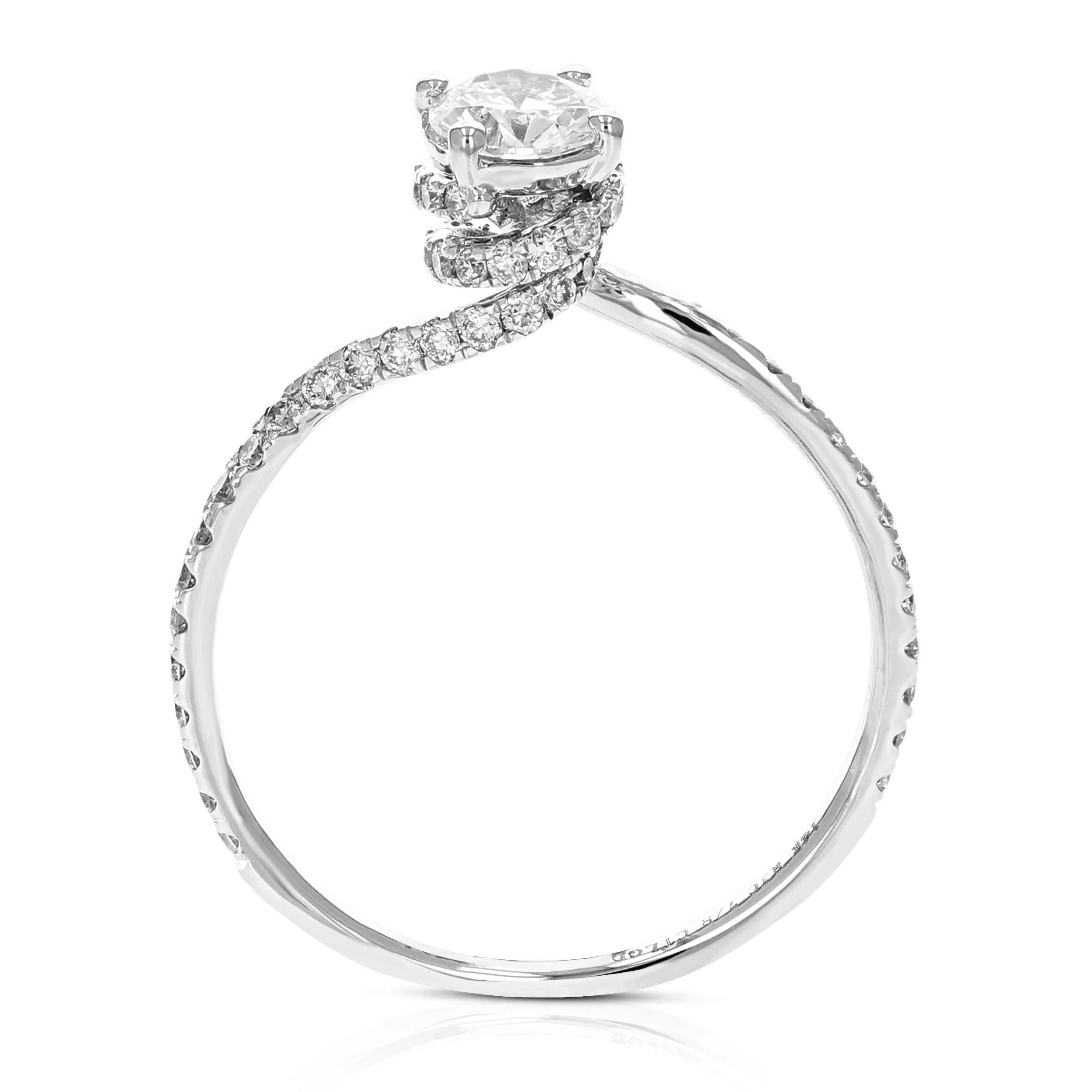 7/8 cttw Classic Lab Grown Diamond Engagement Ring 14K White Gold