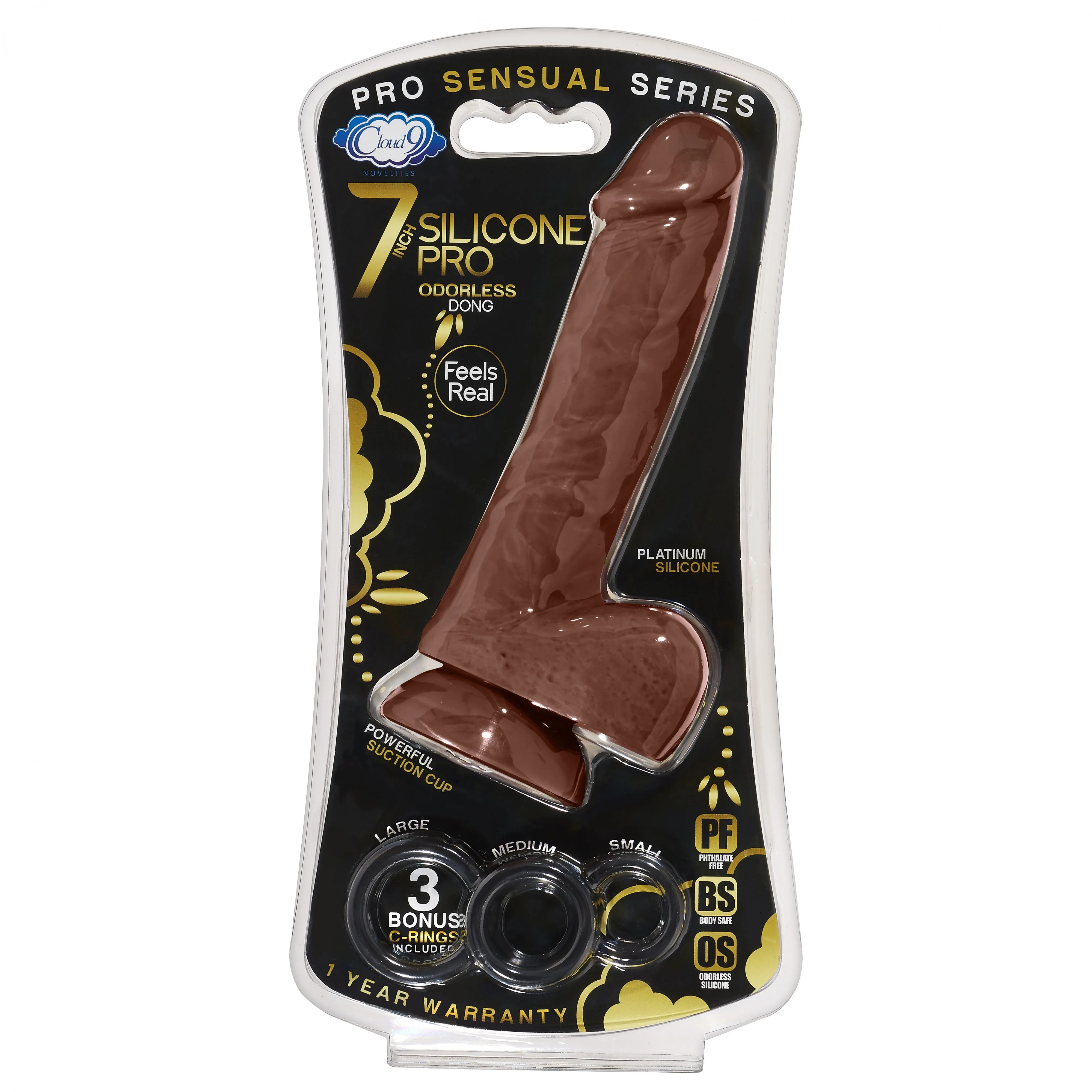 7&quot; Silicone Pro Odorless Dong - Brown