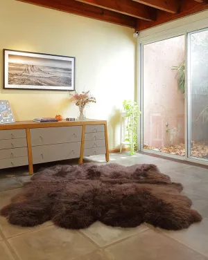 8-Pelt Large Sheepskin Area Rug - Brown Chocolate (6.2´ x  6.6´ )