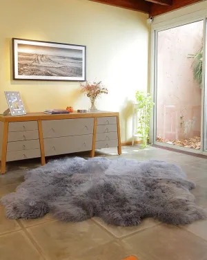 8-Pelt Large Sheepskin Area Rug - Gray Steel (6.2´ x  6.6´ )