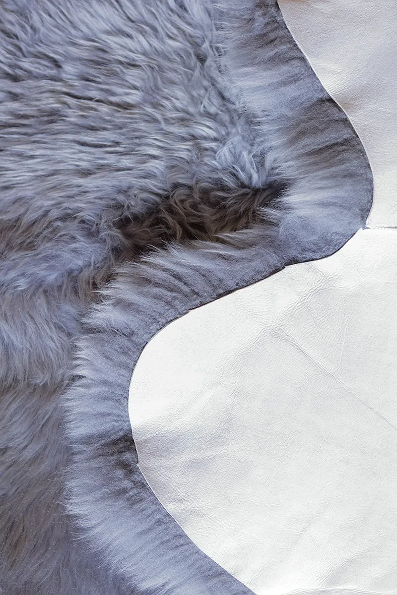 8-Pelt Large Sheepskin Area Rug - Gray Steel (6.2´ x  6.6´ )