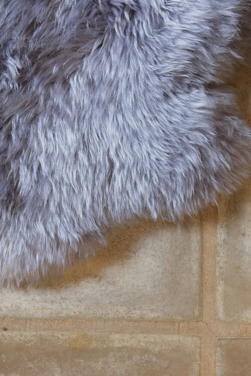 8-Pelt Large Sheepskin Area Rug - Gray Steel (6.2´ x  6.6´ )