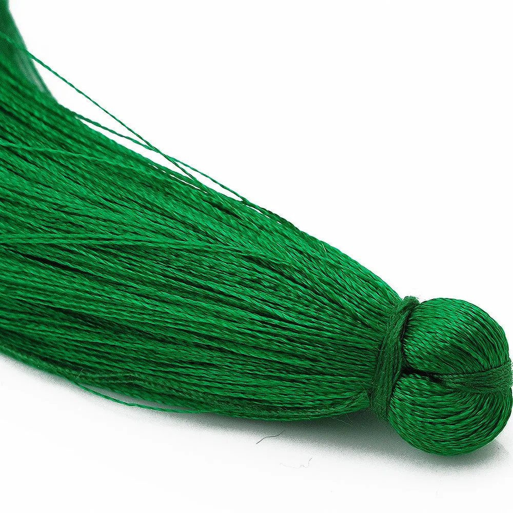 8cm Silky Tassels,Korea Handmade Long Jewelry Tassels,Grass Green Fashion Mala Necklace Tassels, 20pcs/lot