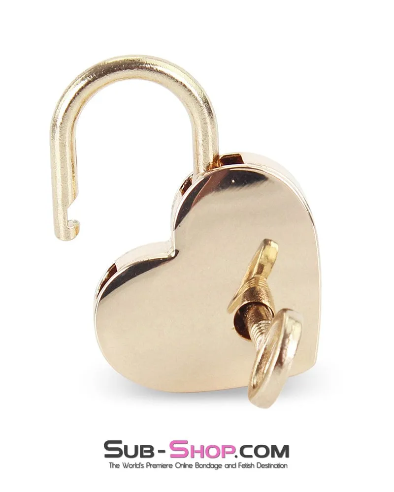 9720AE      Heart of Gold Heart Shaped Padlock