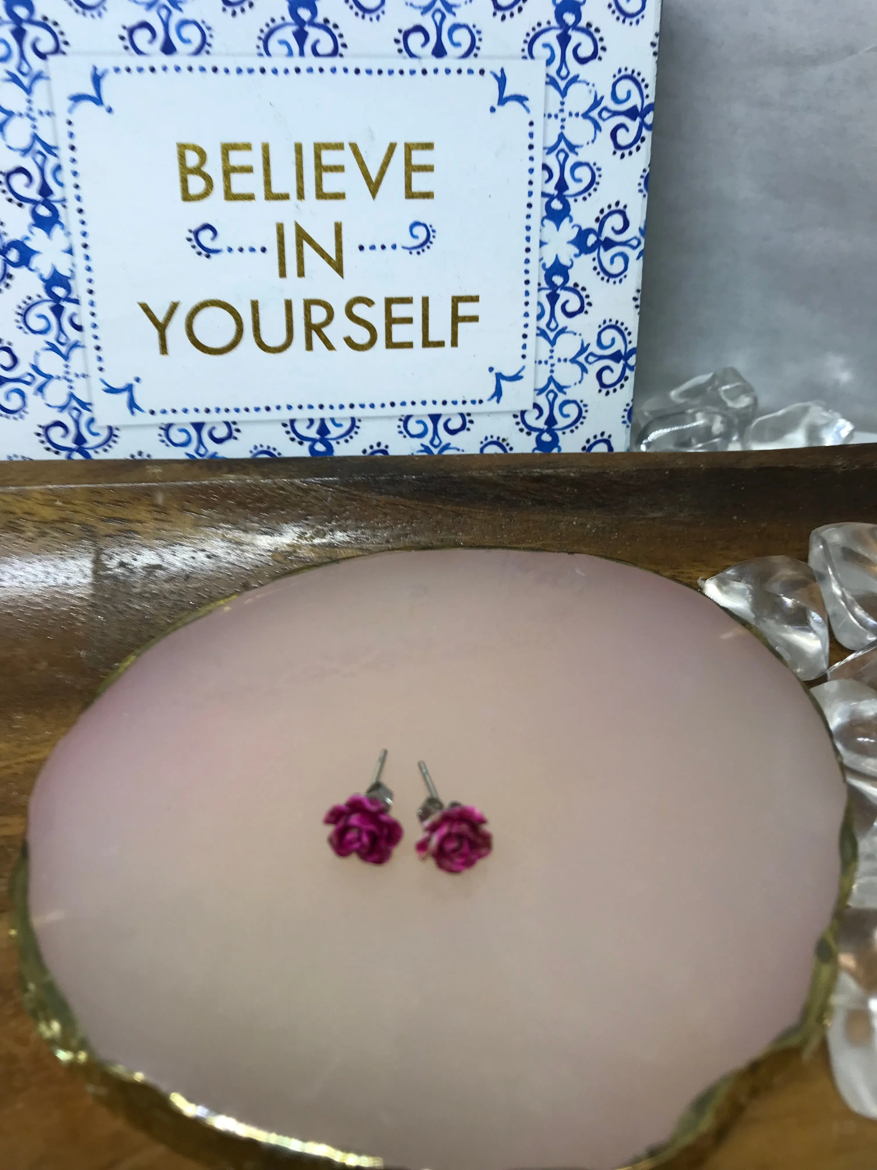 Acrylic Rose Shaped Studs