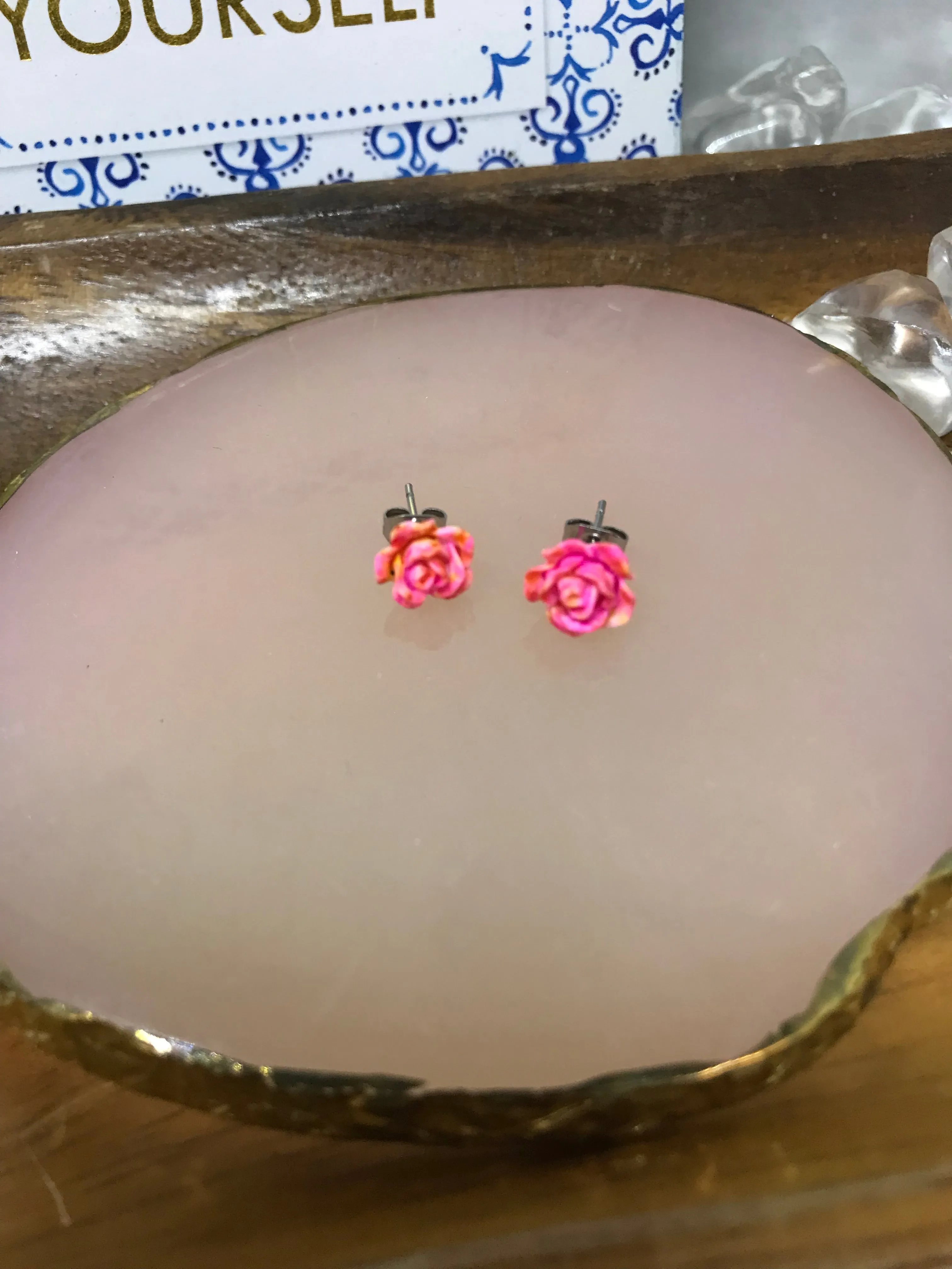 Acrylic Rose Shaped Studs