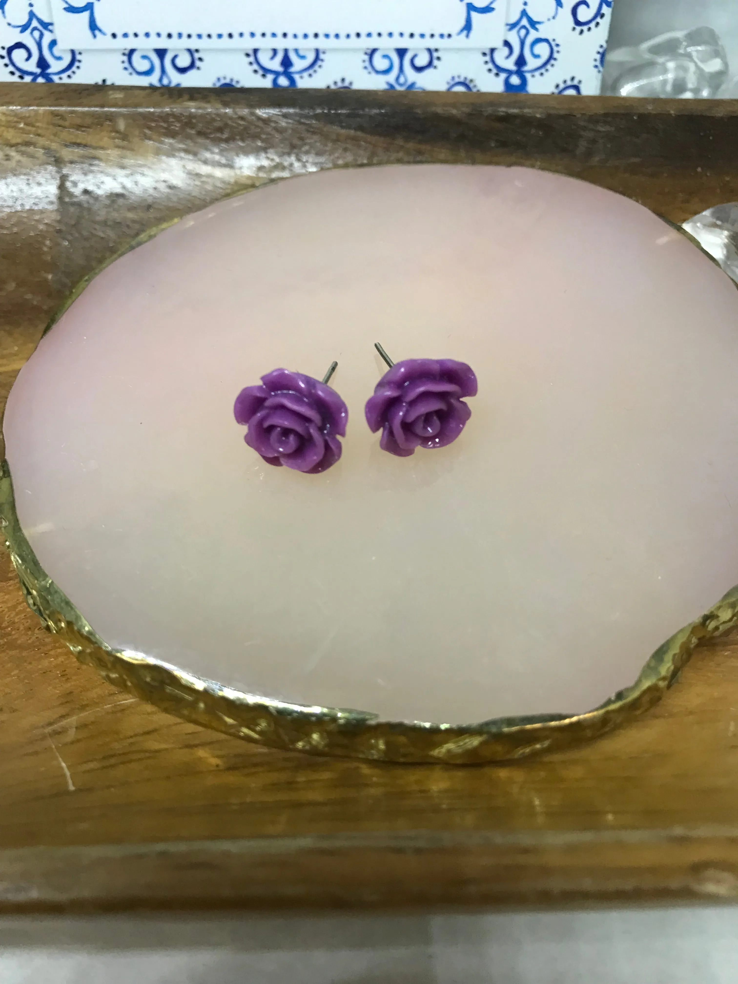 Acrylic Rose Shaped Studs